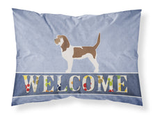Load image into Gallery viewer, Grand Basset Griffon Vendeen Welcome Fabric Standard Pillowcase – Artistic Decorative Front, White Back BB5494PILLOWCASE