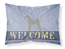 Load image into Gallery viewer, Kerry Blue Terrier Welcome Fabric Standard Pillowcase – Artistic Decorative Front, White Back BB5496PILLOWCASE