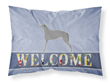 Load image into Gallery viewer, Scottish Deerhound Welcome Fabric Standard Pillowcase – Artistic Decorative Front, White Back BB5500PILLOWCASE