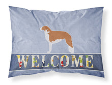 Load image into Gallery viewer, Borzoi Russian Greyhound Welcome Fabric Standard Pillowcase – Artistic Decorative Front, White Back BB5503PILLOWCASE