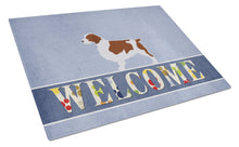 Load image into Gallery viewer, Welsh Springer Spaniel Welcome Glass Cutting Boards – Durable, Decorative Kitchen Art Large BB5504LCB