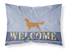 Load image into Gallery viewer, Golden Retriever Welcome Fabric Standard Pillowcase – Artistic Decorative Front, White Back BB5508PILLOWCASE