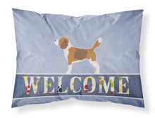 Load image into Gallery viewer, Beagle Welcome Fabric Standard Pillowcase – Artistic Decorative Front, White Back BB5514PILLOWCASE