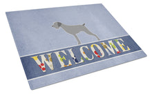 Load image into Gallery viewer, German Wirehaired Pointer Welcome Glass Cutting Boards – Durable, Decorative Kitchen Art Large BB5515LCB