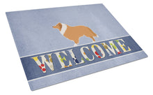 Load image into Gallery viewer, Collie Welcome Glass Cutting Boards – Durable, Decorative Kitchen Art Large BB5520LCB