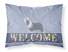 Load image into Gallery viewer, Bearded Collie Welcome Fabric Standard Pillowcase – Artistic Decorative Front, White Back BB5521PILLOWCASE