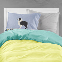 Load image into Gallery viewer, Black Border Collie Welcome Fabric Standard Pillowcase – Artistic Decorative Front, White Back BB5527PILLOWCASE