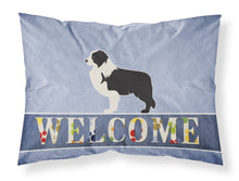 Load image into Gallery viewer, Black Border Collie Welcome Fabric Standard Pillowcase – Artistic Decorative Front, White Back BB5527PILLOWCASE