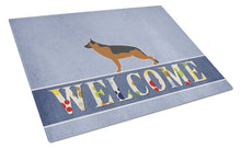 Load image into Gallery viewer, German Shepherd Welcome Glass Cutting Boards – Durable, Decorative Kitchen Art Large BB5528LCB