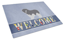 Load image into Gallery viewer, Polish Lowland Sheepdog Dog Welcome Glass Cutting Boards – Durable, Decorative Kitchen Art Large BB5536LCB