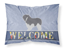 Load image into Gallery viewer, Polish Lowland Sheepdog Dog Welcome Fabric Standard Pillowcase – Artistic Decorative Front, White Back BB5536PILLOWCASE