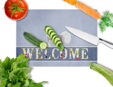Load image into Gallery viewer, Chinese Crested Welcome Glass Cutting Boards – Durable, Decorative Kitchen Art Large BB5547LCB