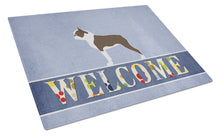 Load image into Gallery viewer, Boston Terrier Welcome Glass Cutting Boards – Durable, Decorative Kitchen Art Large BB5548LCB