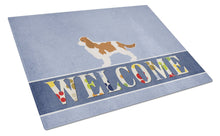 Load image into Gallery viewer, Cavalier King Charles Spaniel Welcome Glass Cutting Boards – Durable, Decorative Kitchen Art Large BB5553LCB