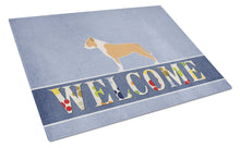 Load image into Gallery viewer, Staffordshire Bull Terrier Welcome Glass Cutting Boards – Durable, Decorative Kitchen Art Large BB5558LCB