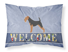 Load image into Gallery viewer, Airedale Terrier Welcome Fabric Standard Pillowcase – Artistic Decorative Front, White Back BB5561PILLOWCASE