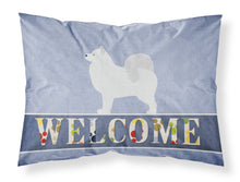 Load image into Gallery viewer, Samoyed Welcome Fabric Standard Pillowcase – Artistic Decorative Front, White Back BB5563PILLOWCASE