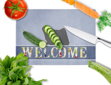 Load image into Gallery viewer, Puli Welcome Glass Cutting Boards – Durable, Decorative Kitchen Art Large BB5567LCB