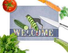 Load image into Gallery viewer, Rottweiler Welcome Glass Cutting Boards – Durable, Decorative Kitchen Art Large BB5570LCB