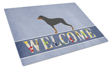 Load image into Gallery viewer, Rottweiler Welcome Glass Cutting Boards – Durable, Decorative Kitchen Art Large BB5570LCB
