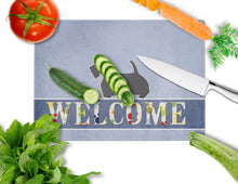 Load image into Gallery viewer, Scottish Terrier Welcome Glass Cutting Boards – Durable, Decorative Kitchen Art Large BB5573LCB