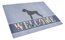 Load image into Gallery viewer, Giant Schnauzer Welcome Glass Cutting Boards – Durable, Decorative Kitchen Art Large BB5577LCB