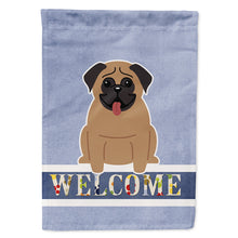 Load image into Gallery viewer, Pug Brown Welcome Flag Canvas House Size BB5586CHF