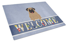 Load image into Gallery viewer, Pug Brown Welcome Glass Cutting Boards – Durable, Decorative Kitchen Art Large BB5586LCB