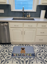 Load image into Gallery viewer, Pug Brown Welcome Machine Washable Memory Foam Mat BB5586RUG