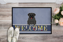 Load image into Gallery viewer, Pug Black Welcome Doormat - 18x27 Decorative Floor Mat – Indoor/Outdoor Rug with Artistic Flair BB5587MAT