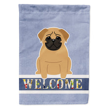 Load image into Gallery viewer, Pug Brown Welcome Flag Canvas House Size BB5588CHF