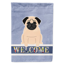 Load image into Gallery viewer, Pug Fawn Welcome Flag Canvas House Size BB5589CHF