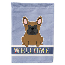 Load image into Gallery viewer, French Bulldog Brown Welcome Flag Canvas House Size BB5594CHF