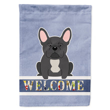 Load image into Gallery viewer, French Bulldog Black Welcome Flag Canvas House Size BB5595CHF