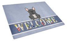 Load image into Gallery viewer, French Bulldog Black Welcome Glass Cutting Boards – Durable, Decorative Kitchen Art Large BB5595LCB