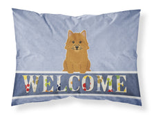 Load image into Gallery viewer, Norwich Terrier Welcome Fabric Standard Pillowcase – Artistic Decorative Front, White Back BB5601PILLOWCASE