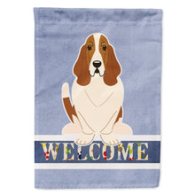 Load image into Gallery viewer, Basset Hound Welcome Flag Canvas House Size BB5602CHF