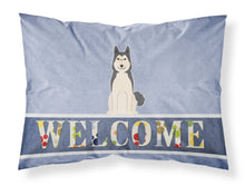 Load image into Gallery viewer, West Siberian Laika Spitz Welcome Fabric Standard Pillowcase – Artistic Decorative Front, White Back BB5606PILLOWCASE