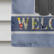 Load image into Gallery viewer, Black Russian Terrier Welcome Flag Canvas House Size BB5607CHF