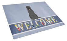 Load image into Gallery viewer, Black Russian Terrier Welcome Glass Cutting Boards – Durable, Decorative Kitchen Art Large BB5607LCB