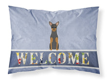 Load image into Gallery viewer, Manchester Terrier Welcome Fabric Standard Pillowcase – Artistic Decorative Front, White Back BB5609PILLOWCASE
