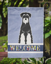 Load image into Gallery viewer, Standard Schnauzer Salt and Pepper Welcome Garden Flag - Outdoor Decorative Yard Flag BB5614GF