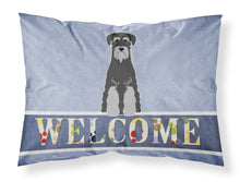 Load image into Gallery viewer, Standard Schnauzer Black Grey Welcome Fabric Standard Pillowcase – Artistic Decorative Front, White Back BB5615PILLOWCASE