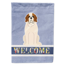 Load image into Gallery viewer, Saint Bernard Welcome Flag Canvas House Size BB5616CHF