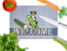Load image into Gallery viewer, Entlebucher Welcome Glass Cutting Boards – Durable, Decorative Kitchen Art Large BB5619LCB