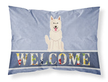 Load image into Gallery viewer, White German Shepherd Welcome Fabric Standard Pillowcase – Artistic Decorative Front, White Back BB5626PILLOWCASE
