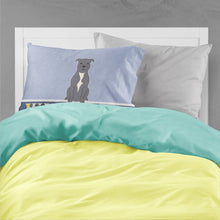 Load image into Gallery viewer, Staffordshire Bull Terrier Blue Welcome Fabric Standard Pillowcase – Artistic Decorative Front, White Back BB5627PILLOWCASE