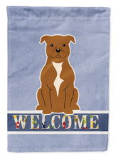 Load image into Gallery viewer, Staffordshire Bull Terrier Brown Welcome Garden Flag - Outdoor Decorative Yard Flag BB5628GF