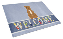 Load image into Gallery viewer, Staffordshire Bull Terrier Brown Welcome Glass Cutting Boards – Durable, Decorative Kitchen Art Large BB5628LCB