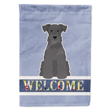 Load image into Gallery viewer, Miniature Schanuzer Black Welcome Flag Canvas House Size BB5632CHF